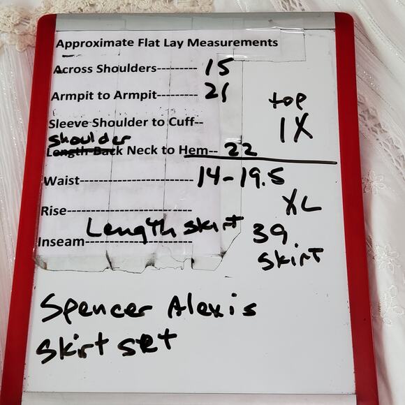 Spencer Alexis 2pc Skirt Set Womens 1X Ivory Floral Lace Sleeveless Maxi Wedding - Picture 12 of 16